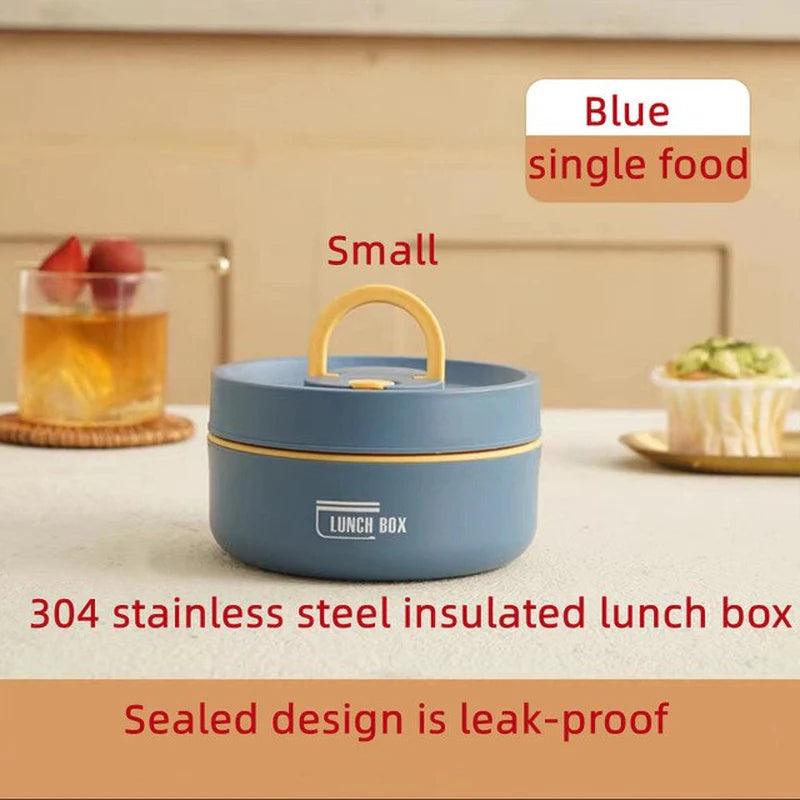 Stainless Steel Thermal Lunch Box Portable Double Layer Lunch Box with Dedicated Insulation Bag for Office Worker Student Picnic