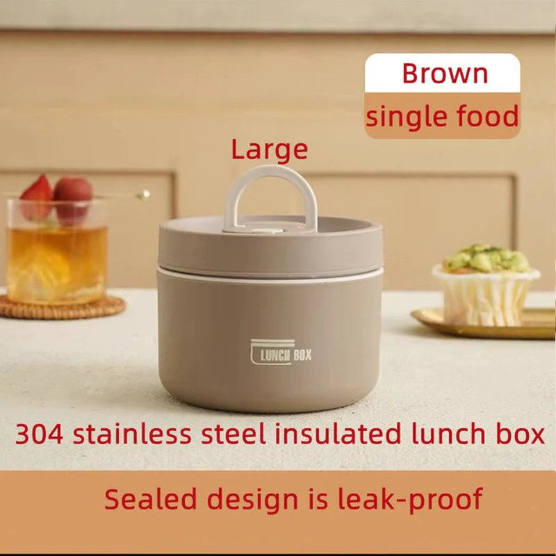 Stainless Steel Thermal Lunch Box Portable Double Layer Lunch Box with Dedicated Insulation Bag for Office Worker Student Picnic