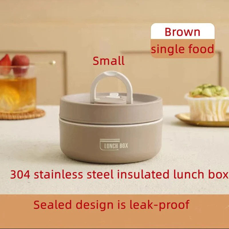 Stainless Steel Thermal Lunch Box Portable Double Layer Lunch Box with Dedicated Insulation Bag for Office Worker Student Picnic