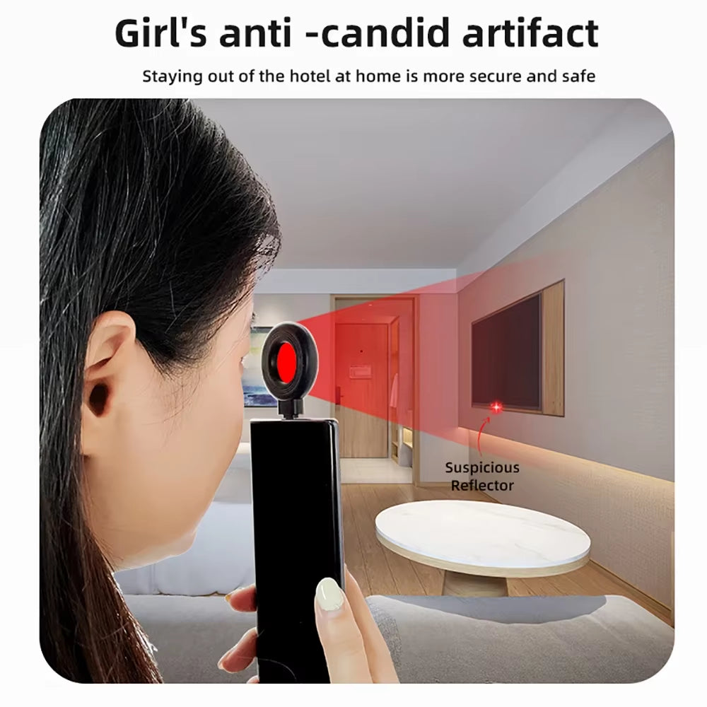 Portable Camera Detector Rf Detector IR Alarm for Outdoor Travel Hotel Rental anti Candid Hidden Camera Finder Led Light