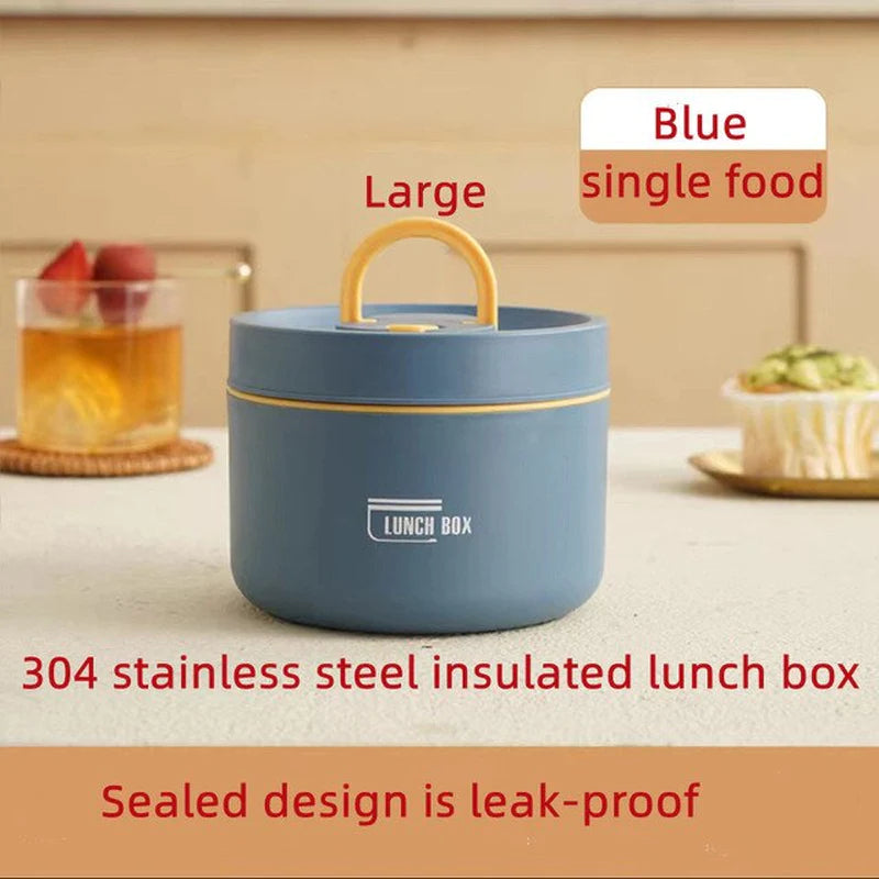 Stainless Steel Thermal Lunch Box Portable Double Layer Lunch Box with Dedicated Insulation Bag for Office Worker Student Picnic